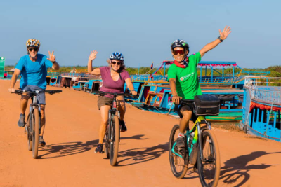 Kampong Phluk: Floating Village Bike Tour and Sunset Cruise